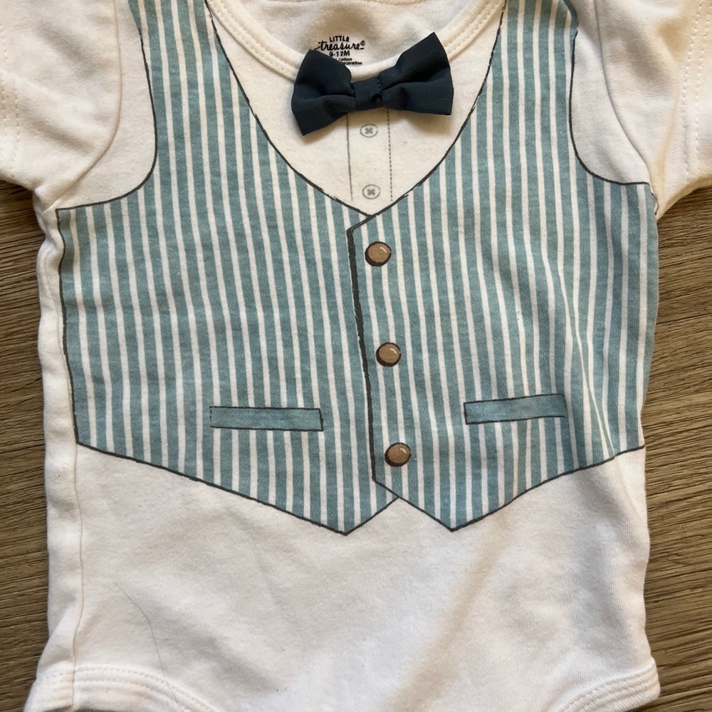 Charming Little Gentleman Baby Boy Bodysuit Trio 9-12m - Picture 8 of 8